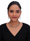 Women’s AD & Kundan Inspired Necklace Set with Matching Drop Earrings.
