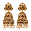 Floral Multistone Pearl Jhumkas