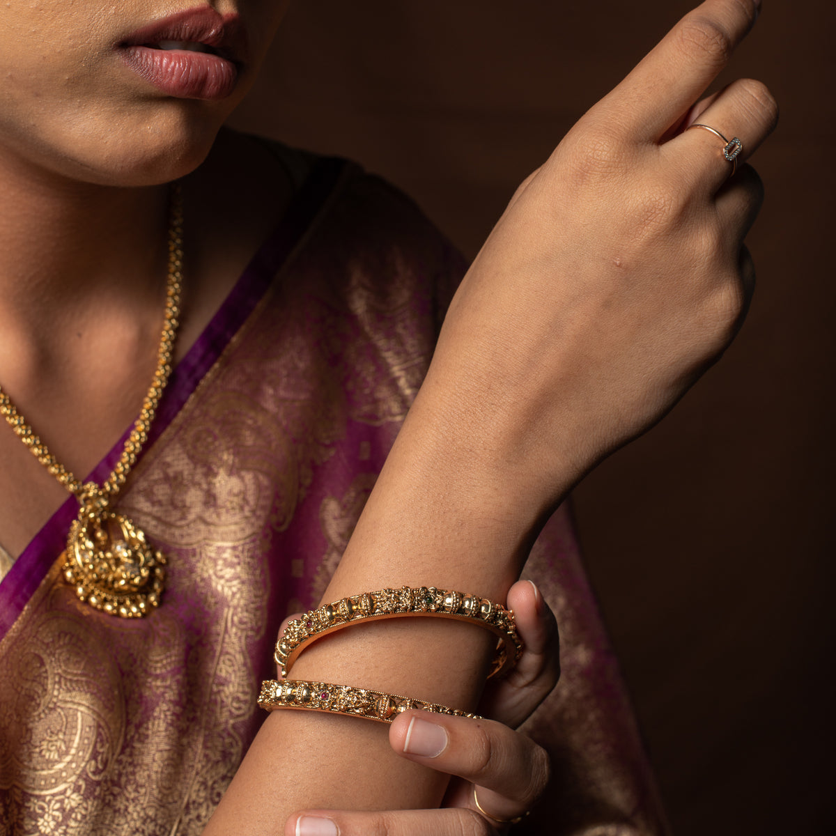 Elegant Stone Embellished Bangles