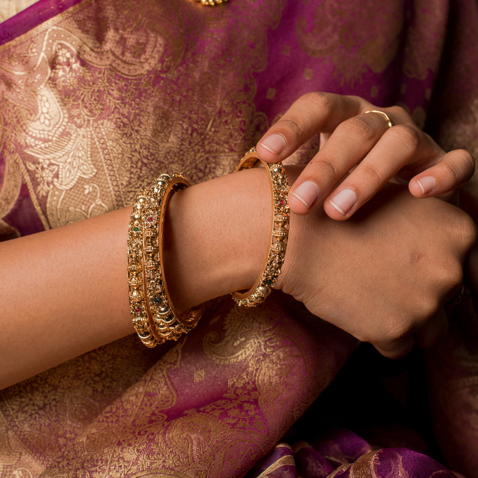 Elegant Stone Embellished Bangles
