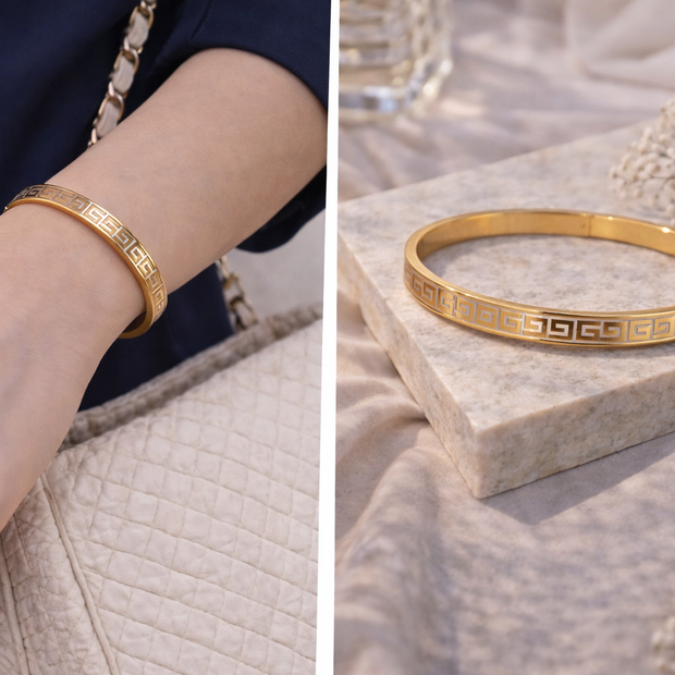 Chic Designer Gold Plated Everyday Wear Bracelet