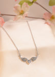 Elegant Winged Heart Crystal Pendant Necklace for Women
