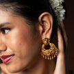 Ganpati Motif Chandbali Earrings