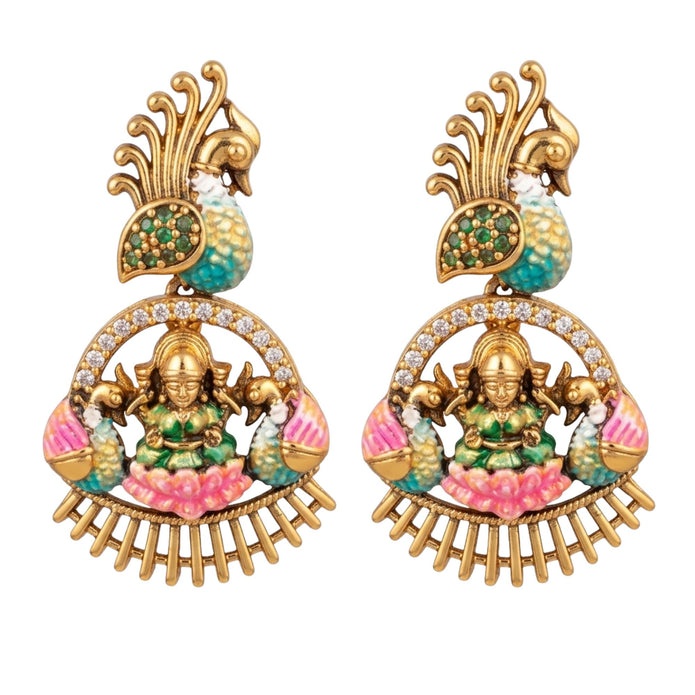 Peacock Crown Lakshmi Studs