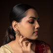 Turquoise Bloom Statement Jhumkas