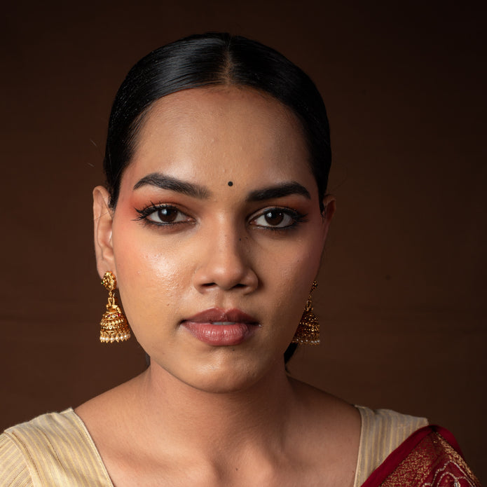 Twin Peacock Crown Pearl Jhumkas