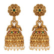 Twin Peacock Crown Pearl Jhumkas