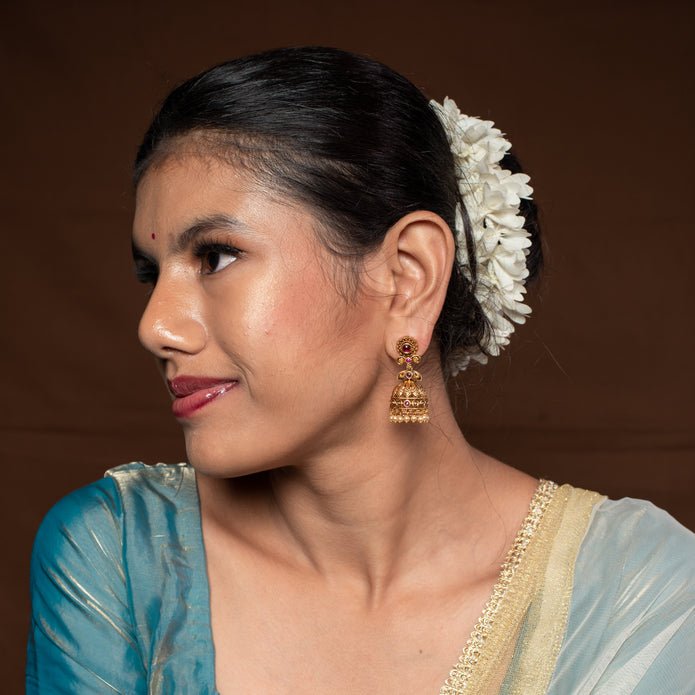 Kempu Pearl Dome Jhumkas