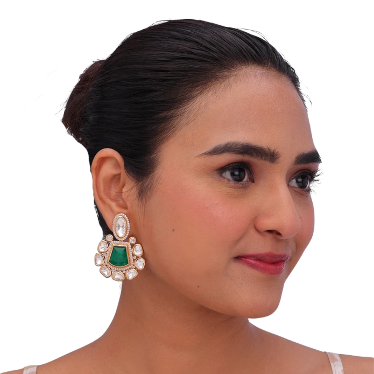 Royal Emerald Kundan Earrings