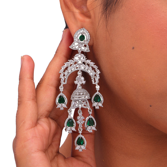 Luxury Emerald Chandelier Earrings