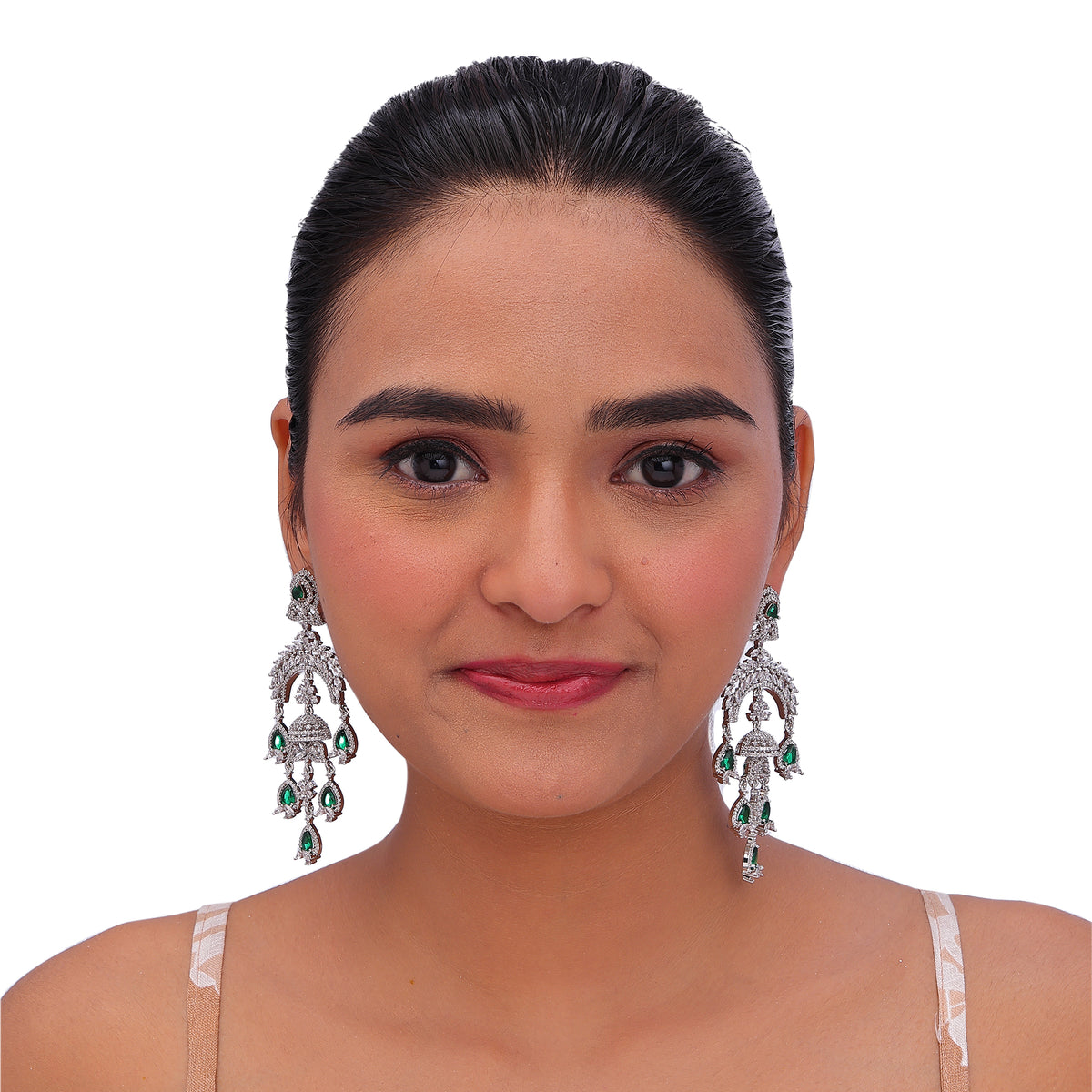 Luxury Emerald Chandelier Earrings
