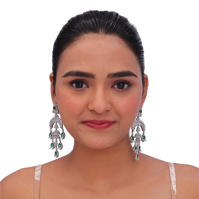 Luxury Emerald Chandelier Earrings