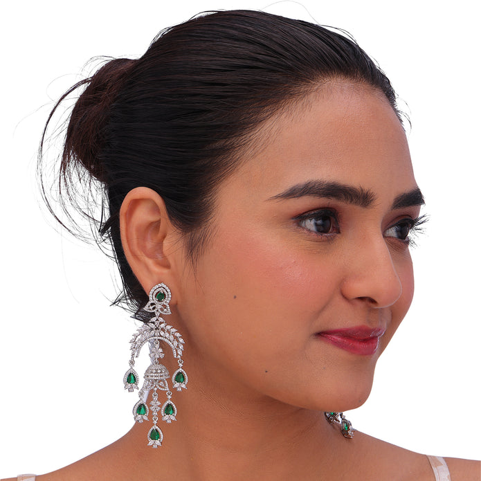 Luxury Emerald Chandelier Earrings