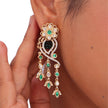Crystal Bloom Tassel Earrings