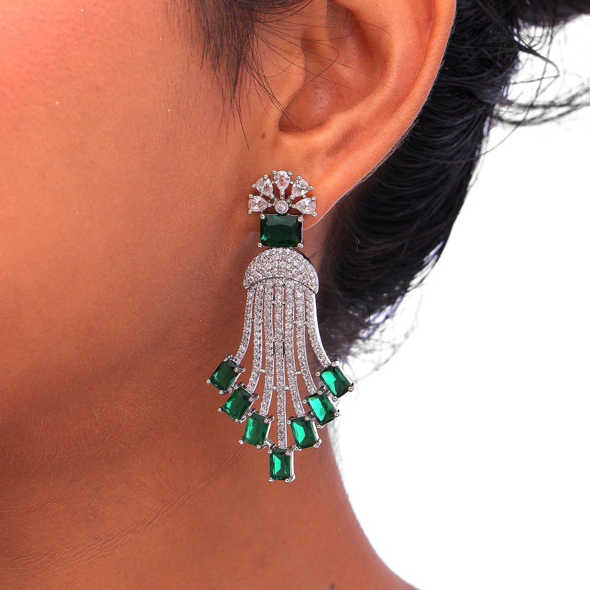 Jade Waterfall Drop Earrings