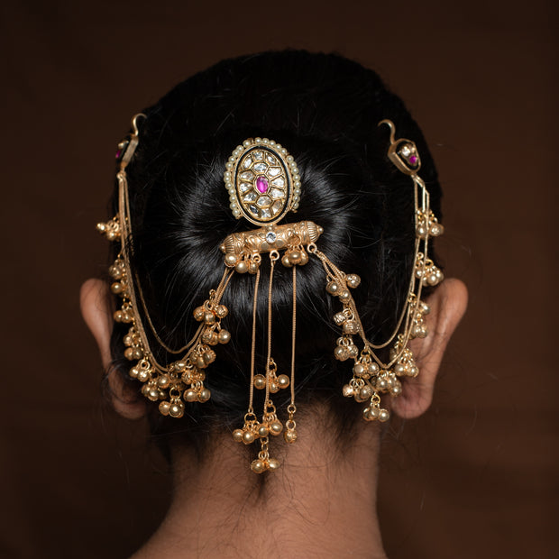 Kundan Chain Cascade Jada Billa