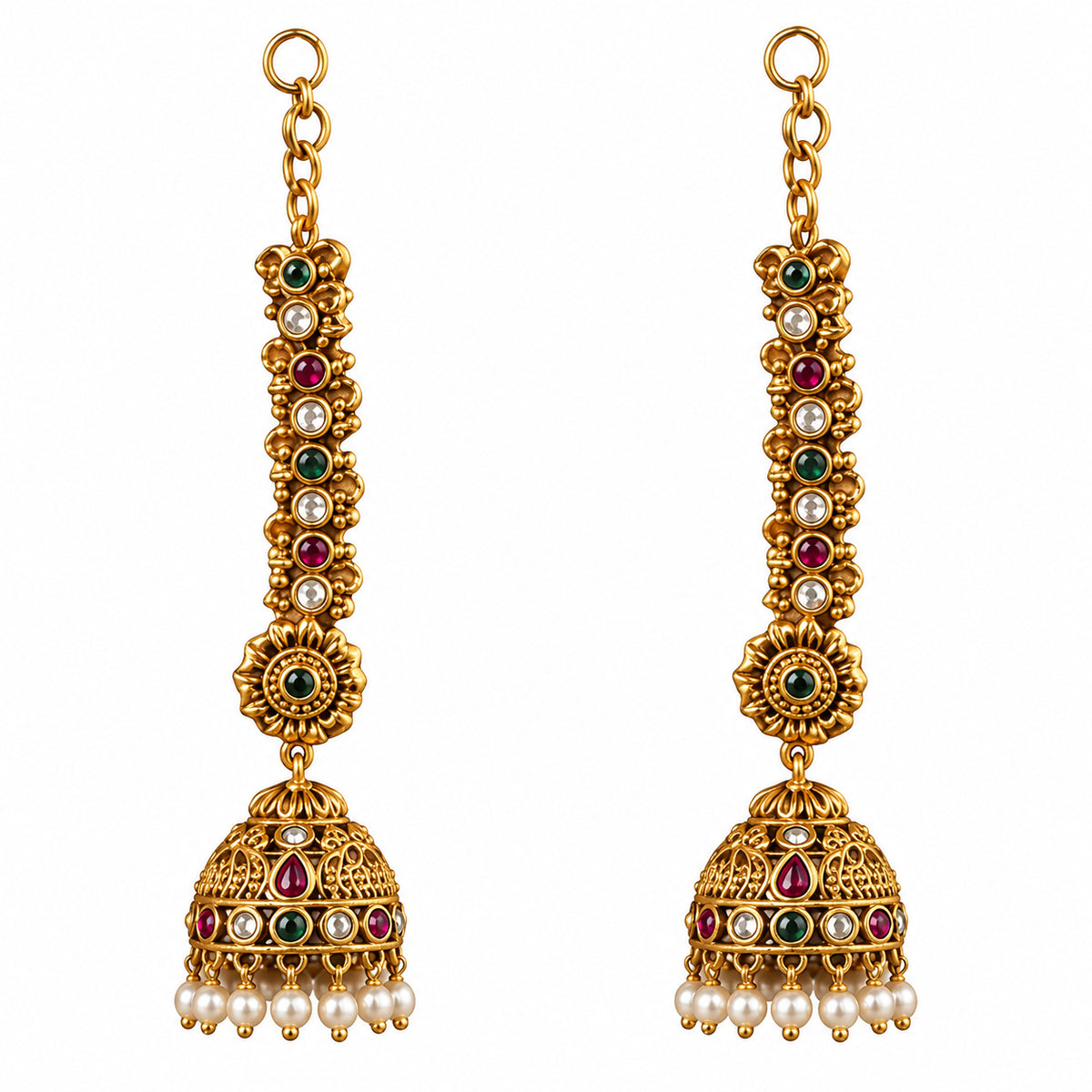 Gulnaar Bloom Chain Jhumka