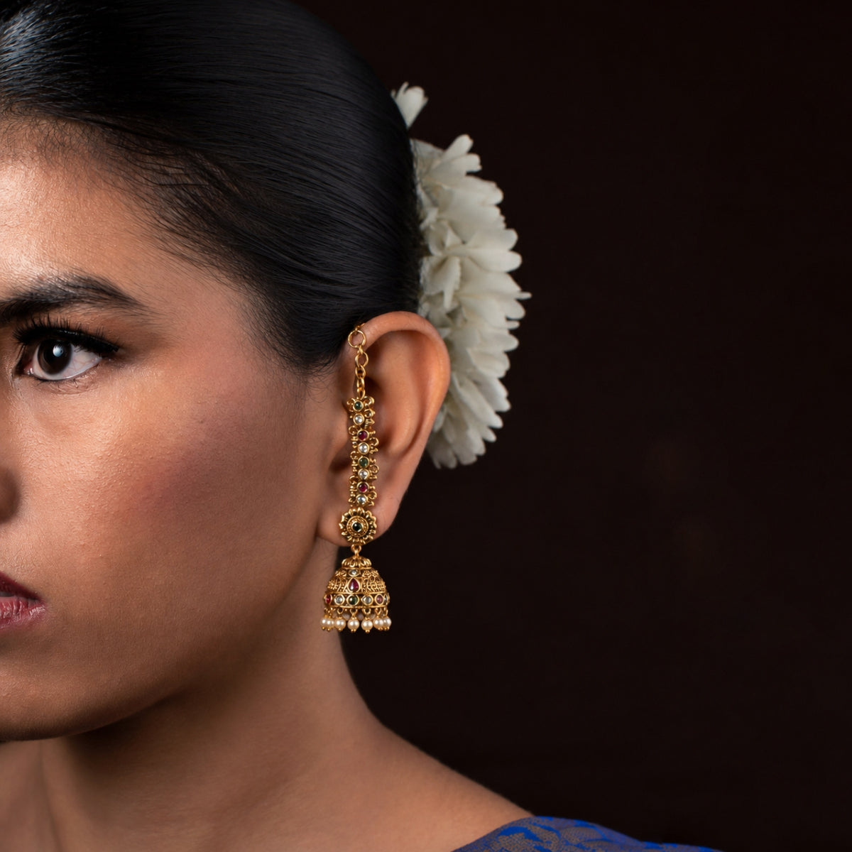 Gulnaar Bloom Chain Jhumka