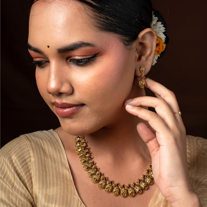 Peacock Manikya Necklace Set
