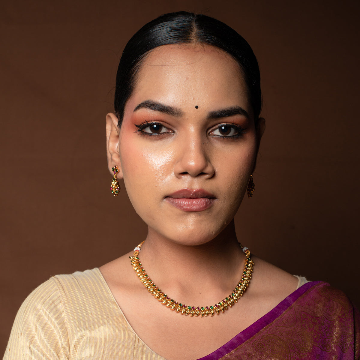 Tarakshi Ruby Vine Necklace Set