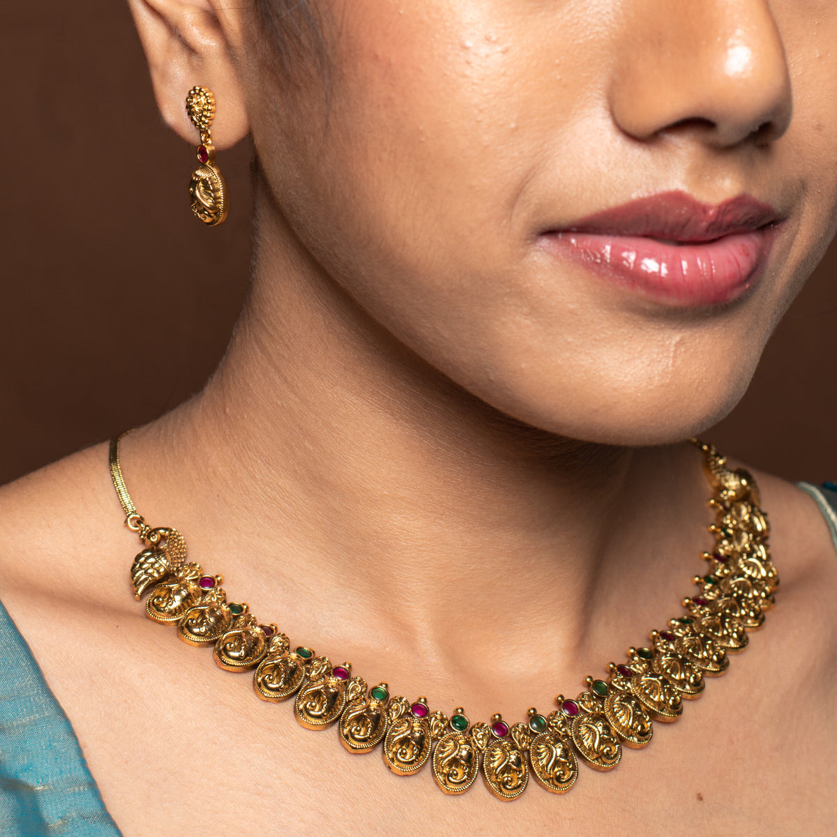 Mayura Ganapathi Necklace Set